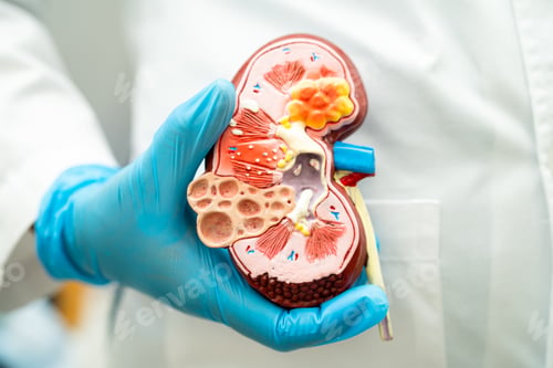 Preview: Kidney disease, Chronic kidney disease ckd, Doctor hold model to study and treat in hospital.