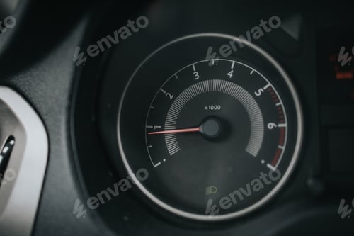 Preview: Closeup shot of a tachometer of a car