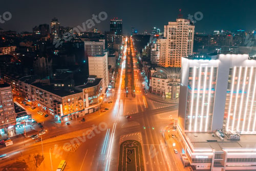 Preview: Panoramic view on big city at night