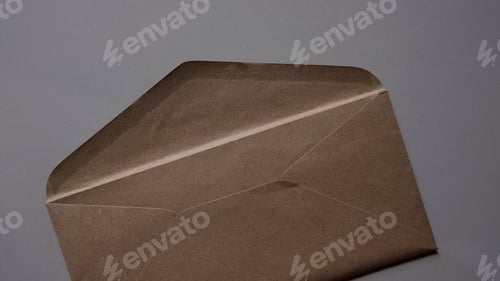 Preview: Opened brown craft envelopes on a white background