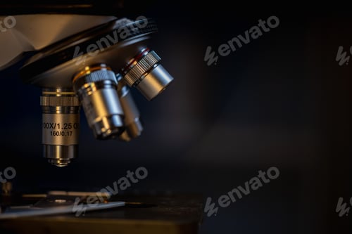 Preview: Closeup of Scientific microscope data analysis in the laboratory