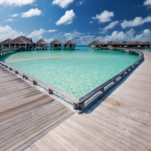 Preview: Beautiful beach with water bungalows
