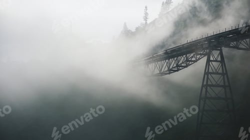 Preview: Fog flowing on the monorail funicular track