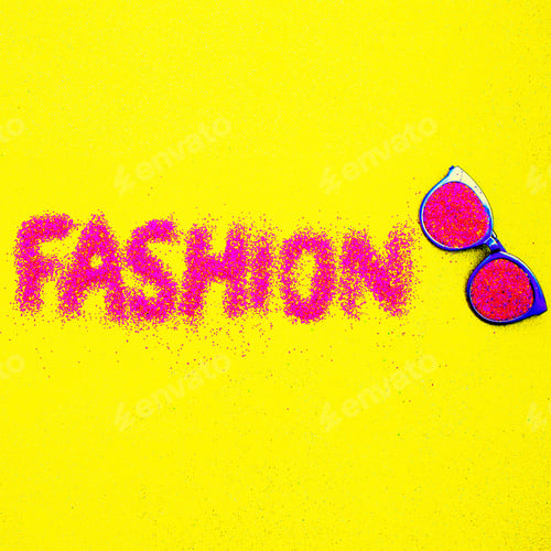 Preview: Vibrant Fashion Concept with Sunglasses and Glitter