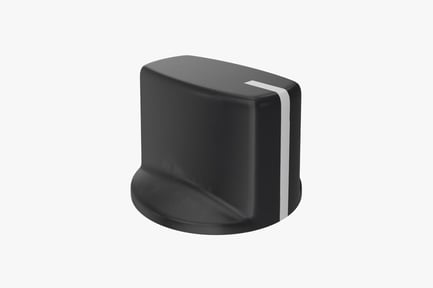 Preview: Black Control Knob with Indicator Line