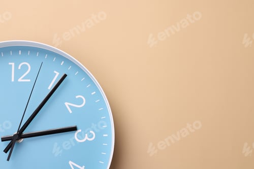 Preview: Close-up of a wall clock. The concept of time and work time is valuable for life