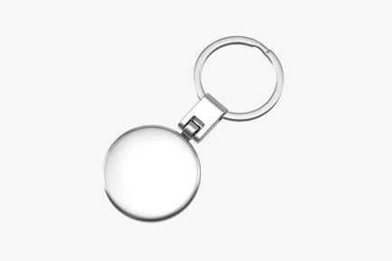 Visualização: Chaveiro redondo de metal com anel