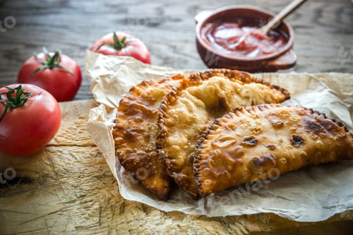 Preview: Meat Patties on the wooden background