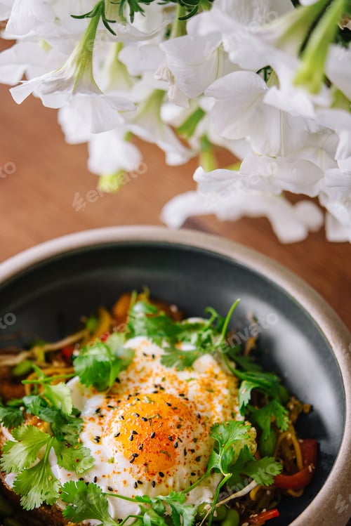 Preview: Asian food ramen top view