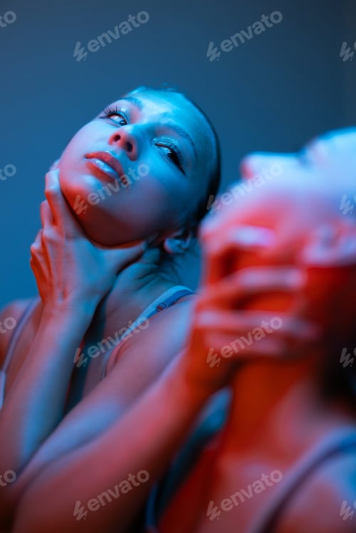 Preview: Expressive Portrait Of Woman In Reflection