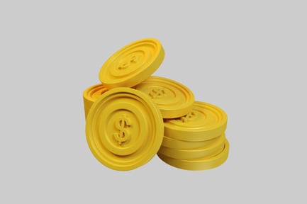 Preview: Gold dollar coins stacked