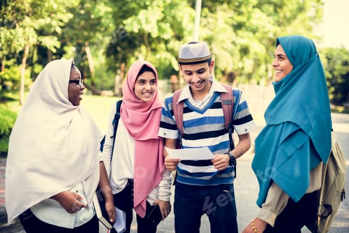 Preview: Diverse children studying outdoor