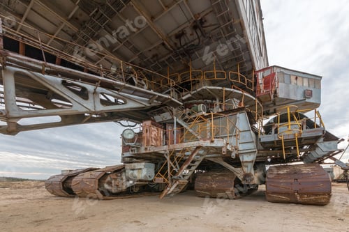 Preview: Cabin old broken rusty giant quarry excavator