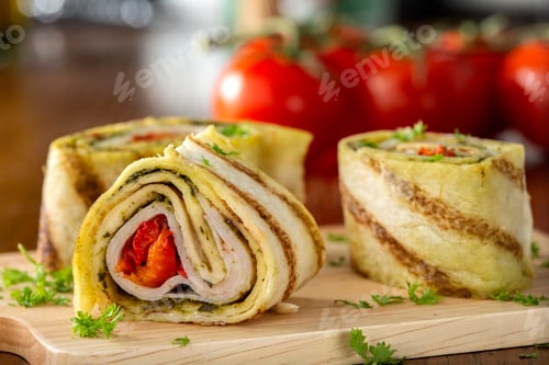 Preview: Tapas wrap with chicken, pesto and paprika