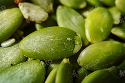 Preview: Macro photo of pumpkin seeds texture background