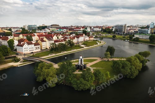 Preview: Panoramic view of the historical center of Minsk.Old town in the center of Minsk.Belarus