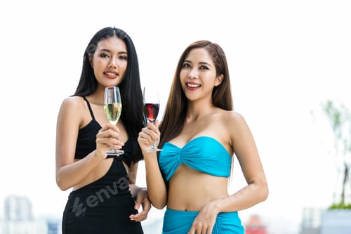 Visualização: Saúde! Pessoas aplaudindo com champanhe. Taças de vinho batendo juntas ao ar livre. Amigo tilintando