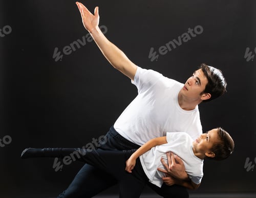 Preview: Teenage boy and child dance portrait