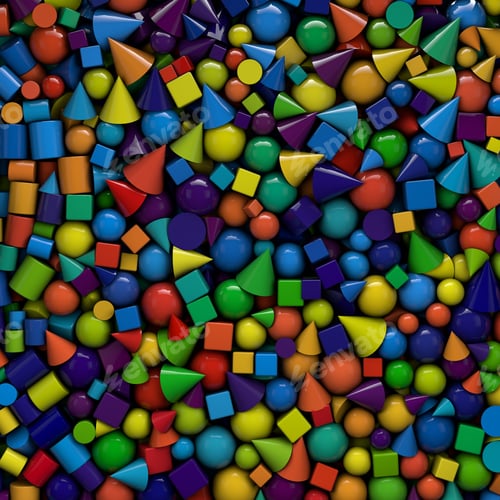 Preview: 3d illustration background with shiny geometric shapes