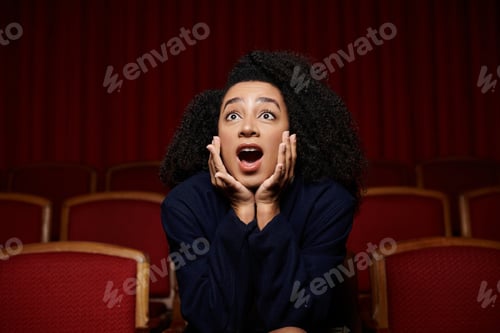 Preview: Young woman shocked reaction at the movies