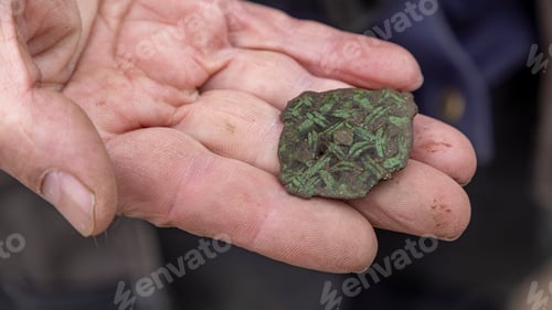 Preview: Viking age broche in finders hand