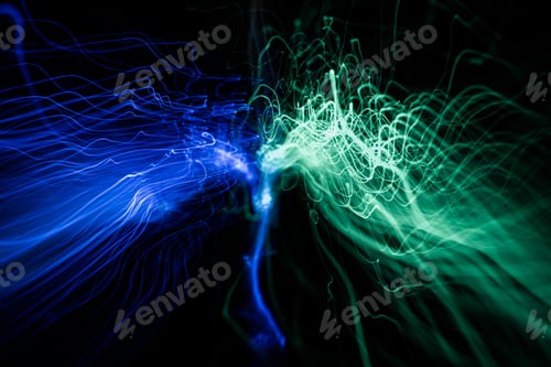 Preview: Futuristic light wave of energy with elegant glowing lines. Abstract technology background.