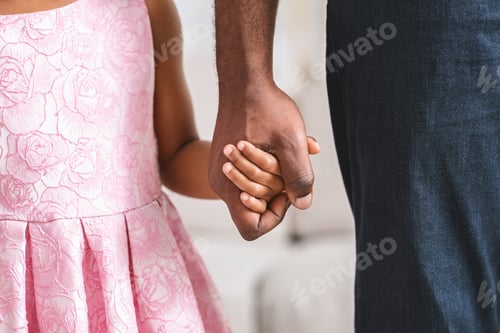 Preview: African american father and daughter holding hands