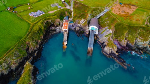 Preview: View of an aged bridge over a tranquil lake in Wales, United Kingdom