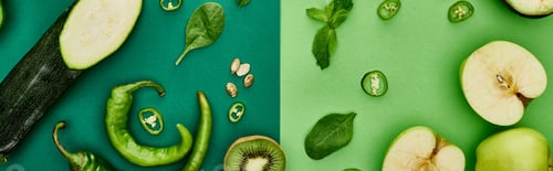 Preview: Fresh Green Produce Still Life Flat Lay