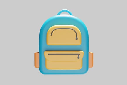 Preview: Blue and yellow backpack
