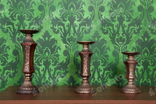 Preview: Close up of old vintage lamps in retro interior