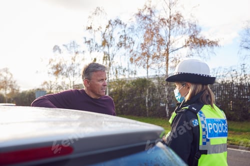 Preview: Male Driver Being Stopped By Female Traffic Police Officer For Driving Offence