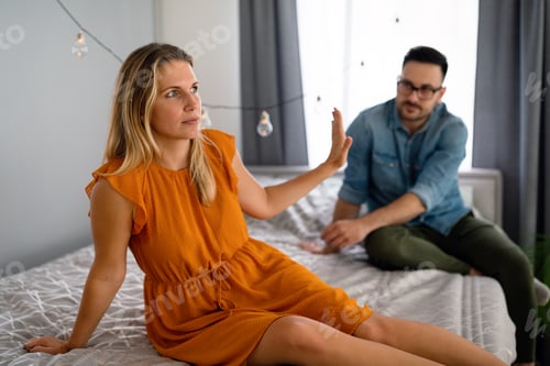 Preview: Woman Holding Her Hand up to a Man