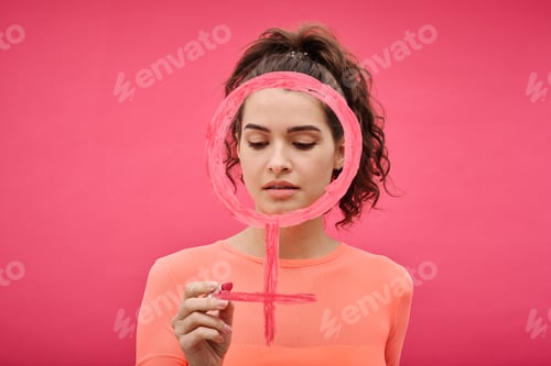 Preview: Young girl drawing venus sign