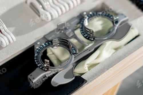 Preview: at the ophthalmology clinic a professional glasses for selecting suitable lenses