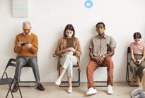 Preview: Diverse Group of People Waiting in Line