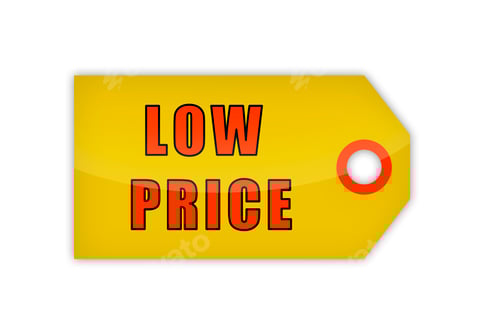 Preview: Yellow Low Price Tag on White Background