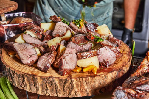 Preview: Juicy Meat Slices with Potatoes and Herbs