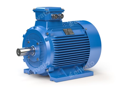 Preview: Industrial electric motor isolated on white.