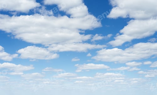 Preview: Background with blue sky and white clouds
