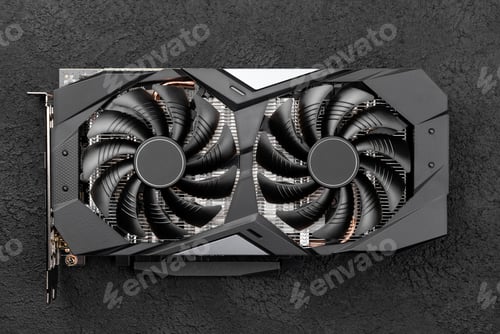 Preview: Computer graphic card, video card with two fans