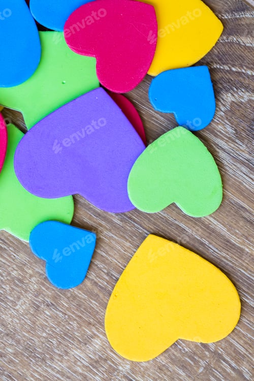 Preview: Colorful heart figure. Love symbol concept photo.