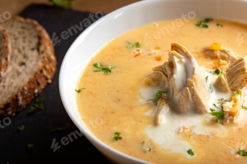 Preview: Ciorba radauteana - Romanian traditional chicken soup with cream
