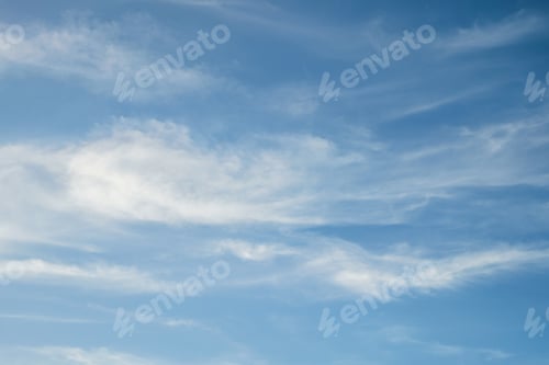 Preview: Blue sky background with tiny white clouds. Clearing day and Good weather
