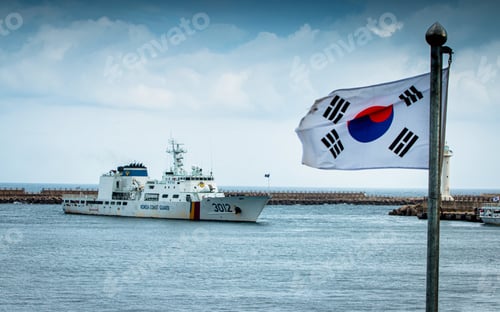 Preview: Seascape and korean flag