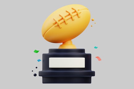 Preview: Football trophy on rectangular base