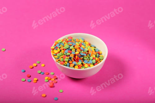 Preview: Small Candy Drops On A Bright Background