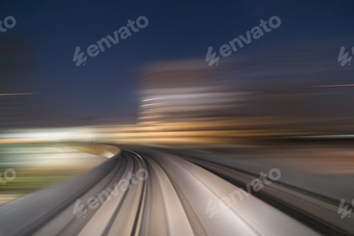 Preview: Train view on railway in transportation. Station terminal