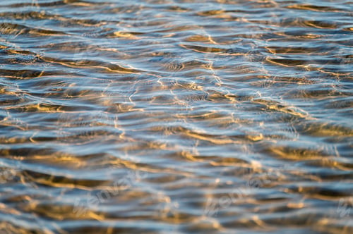 Vista previa: Transparent sea water and sandy bottom, ripples on the sea water, natural sea water background