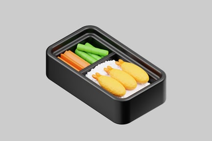 Preview: Bento box with tempura and vegetables